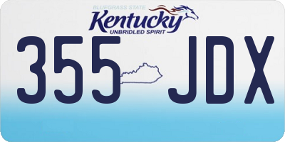 KY license plate 355JDX
