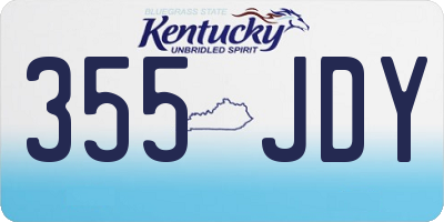 KY license plate 355JDY