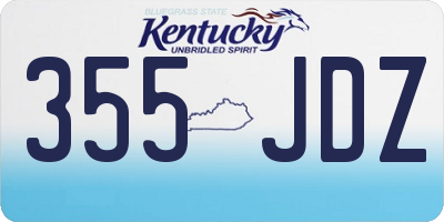 KY license plate 355JDZ
