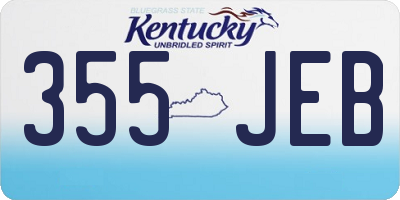 KY license plate 355JEB