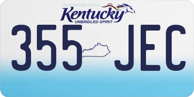KY license plate 355JEC