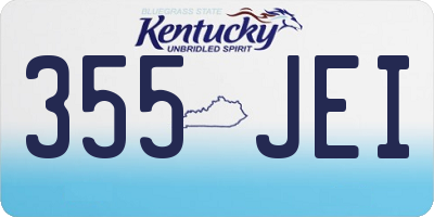 KY license plate 355JEI