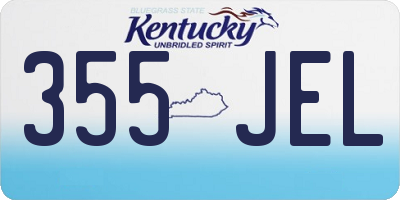 KY license plate 355JEL
