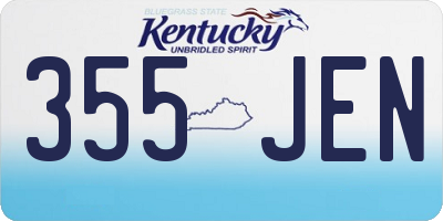 KY license plate 355JEN