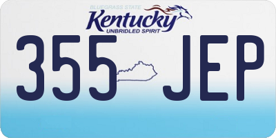 KY license plate 355JEP