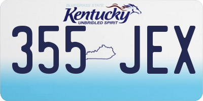 KY license plate 355JEX