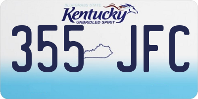 KY license plate 355JFC