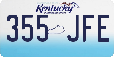 KY license plate 355JFE