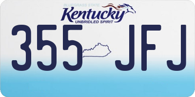 KY license plate 355JFJ