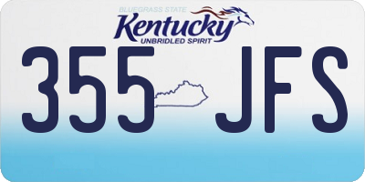 KY license plate 355JFS