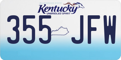 KY license plate 355JFW
