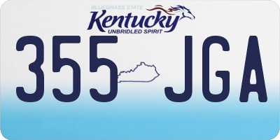 KY license plate 355JGA
