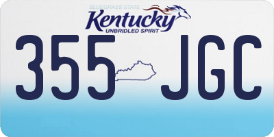 KY license plate 355JGC