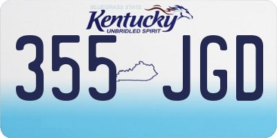 KY license plate 355JGD