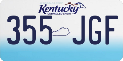 KY license plate 355JGF