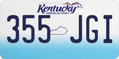 KY license plate 355JGI