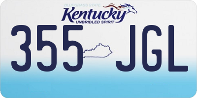 KY license plate 355JGL