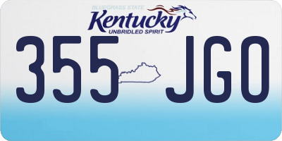 KY license plate 355JGO