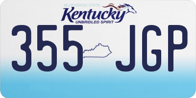 KY license plate 355JGP