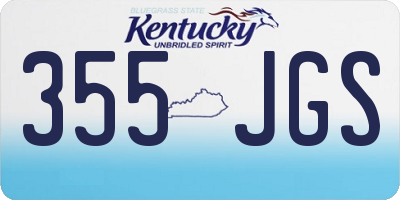 KY license plate 355JGS