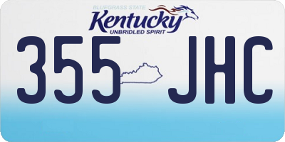 KY license plate 355JHC