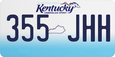 KY license plate 355JHH