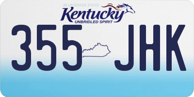 KY license plate 355JHK