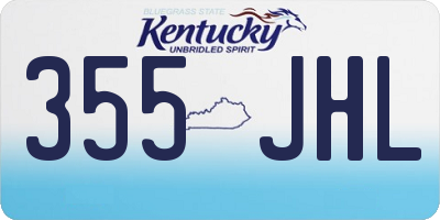 KY license plate 355JHL