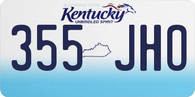 KY license plate 355JHO