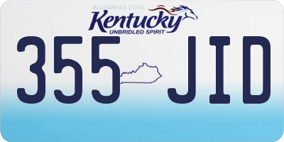 KY license plate 355JID