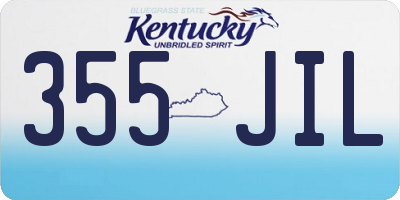 KY license plate 355JIL