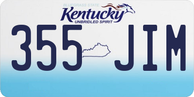 KY license plate 355JIM