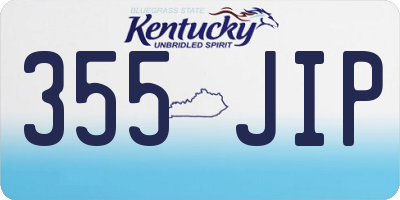 KY license plate 355JIP