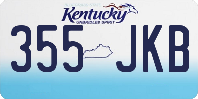 KY license plate 355JKB