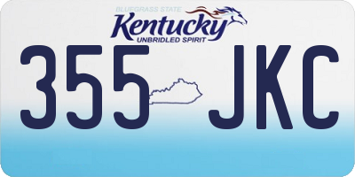 KY license plate 355JKC