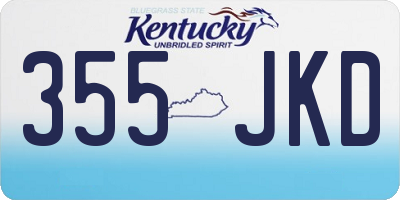 KY license plate 355JKD