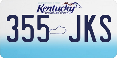 KY license plate 355JKS