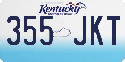 KY license plate 355JKT