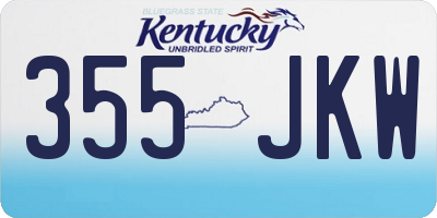 KY license plate 355JKW
