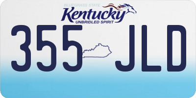 KY license plate 355JLD