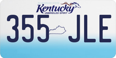 KY license plate 355JLE