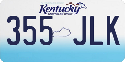 KY license plate 355JLK