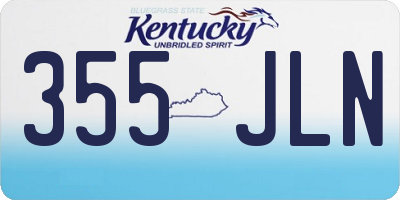 KY license plate 355JLN