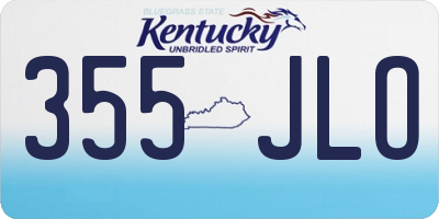 KY license plate 355JLO