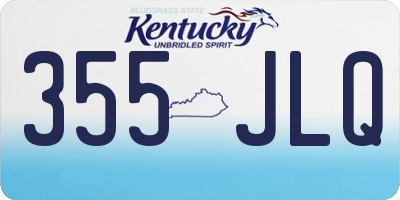 KY license plate 355JLQ