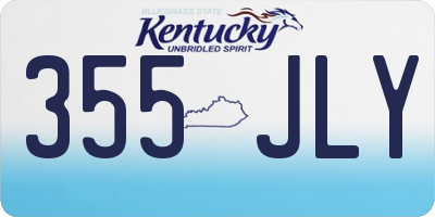 KY license plate 355JLY