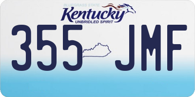 KY license plate 355JMF