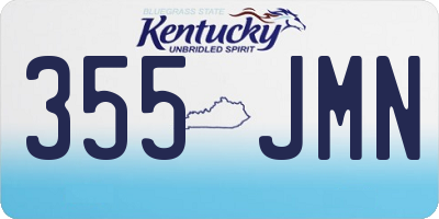 KY license plate 355JMN