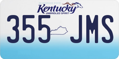 KY license plate 355JMS