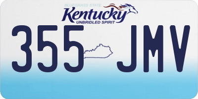KY license plate 355JMV